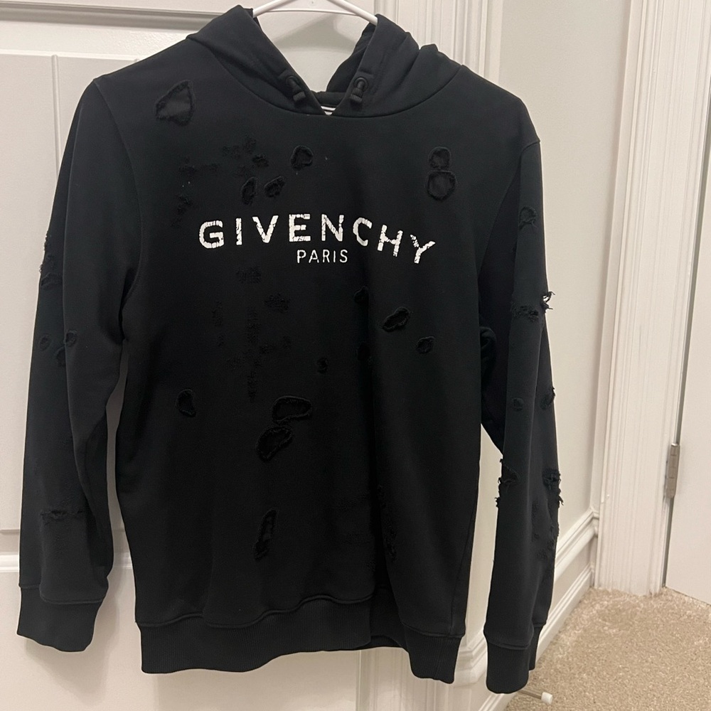 Givenchy Black Distressed Hoodie